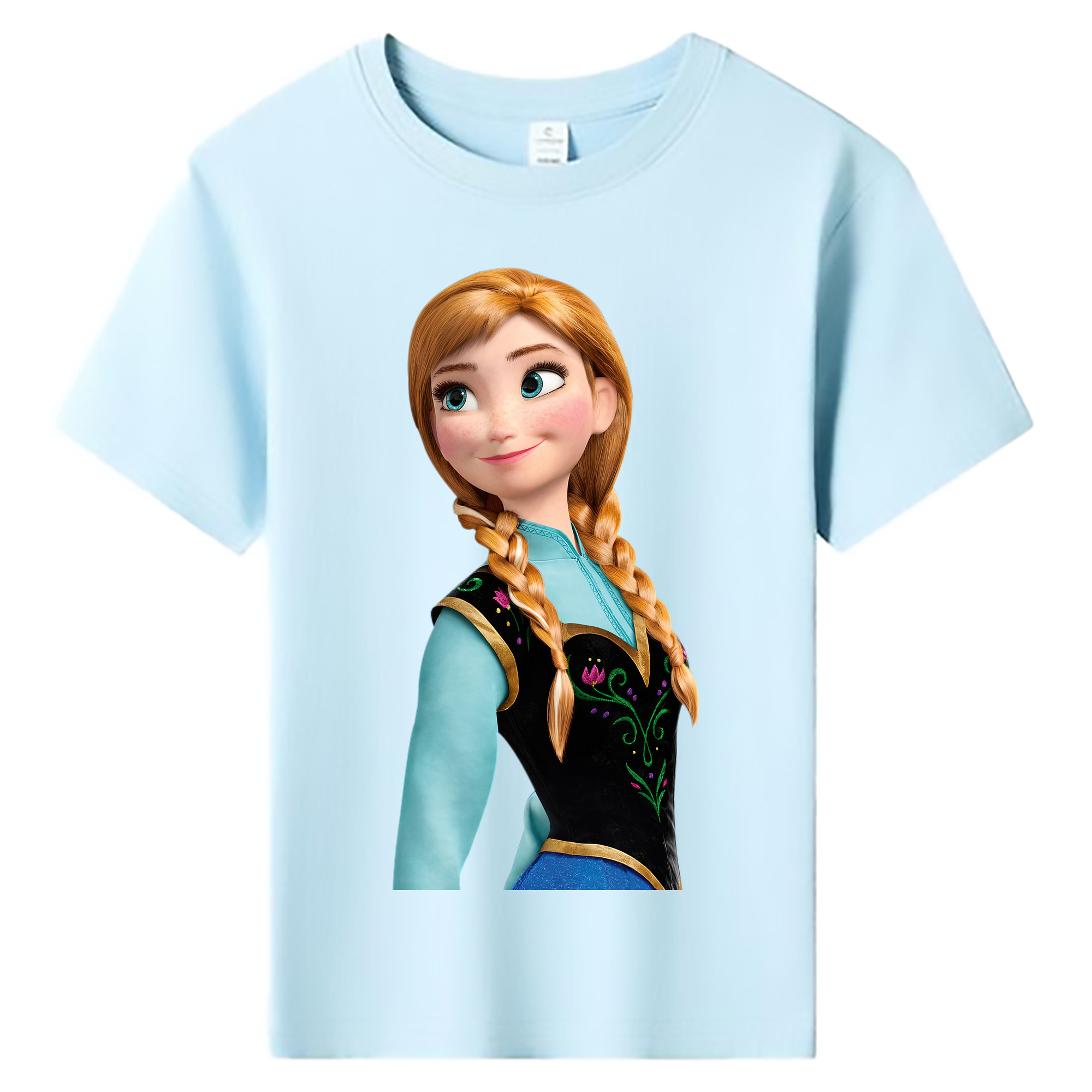 （画像用） アナと雪の女王 アンナ エルサ Frozen Anna Elsa 綿100％キッズTシャツ（フロントプリント）